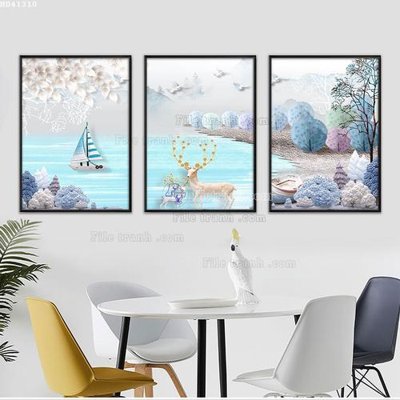 File tranh File bộ tranh treo hiện đại HD41310 (gốc) in backlit film