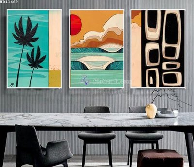 File tranh File bộ tranh treo hiện đại HD41469 (bản gốc) in lụa 5D