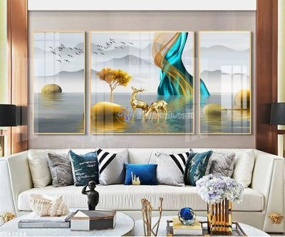 File in trần File bộ tranh treo hiện đại HD41644 (bản gốc) bầu trời