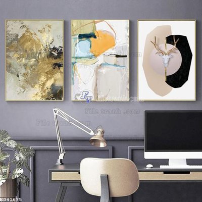 File tranh trang trí File bộ tranh treo hiện đại HD41675 (tải file gốc)