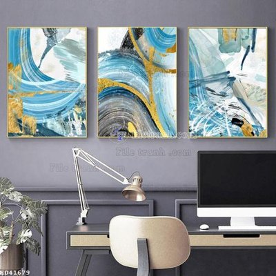 File gốc File bộ tranh treo hiện đại HD41679 (in 3D) nghệ thuật