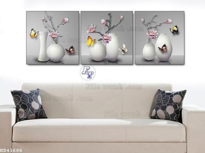 Download file gốc File bộ tranh treo hiện đại HD41686 (in lụa) nghệ thuật