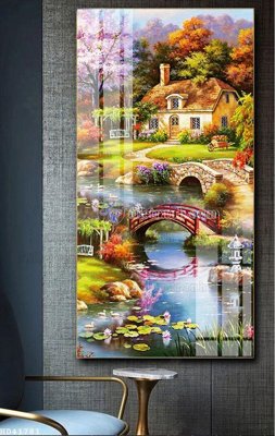 File tranh File bộ tranh treo hiện đại HD41781 (bản gốc) in lụa dán tường