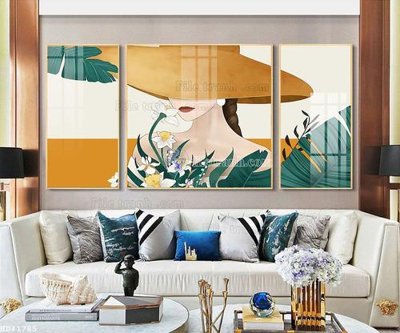 File tranh trang trí File bộ tranh treo hiện đại HD41785 (file gốc)