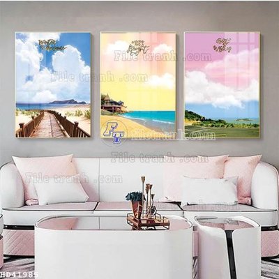 Download file File bộ tranh treo hiện đại HD41985 (gốc) in mica cao cấp