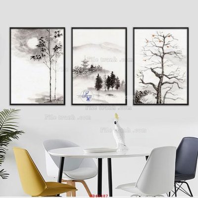File tranh File tranh hiện đại treo tường HD42387 (bản gốc) in lụa dán tường