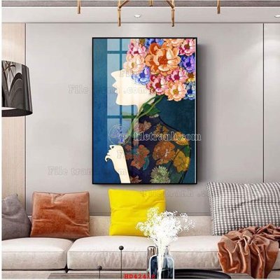 File in mica File tranh hiện đại treo tường HD42418 (bản gốc) làm vách ngăn