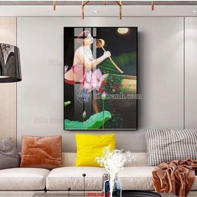 File gốc File tranh hiện đại treo tường HD42434 (in lụa) tranh mã đáo