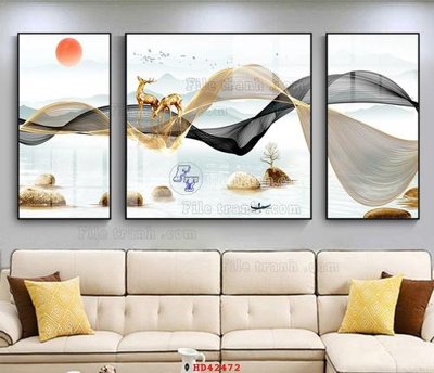 File tranh File tranh hiện đại treo tường HD42472 (bản gốc) in lụa 5D