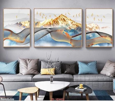 File in trần Tranh bộ hiện đại HD4411 (bản gốc 3D) sống động