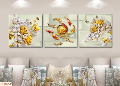 File tranh Tranh bộ hiện đại HD4651 (file gốc) chủ đề phong thủy