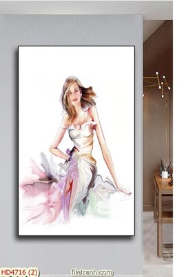 File tranh Tranh bộ hiện đại HD4716 (bản gốc) in lụa dán tường