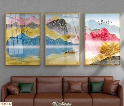 File gốc Tranh bộ hiện đại HD4732 (ảnh chi tiết) để in trần
