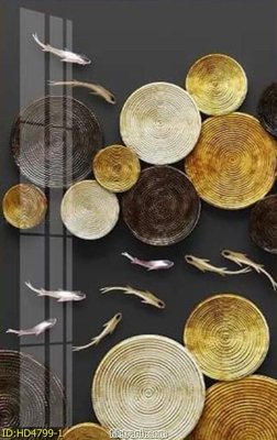 File gốc Tranh bộ hiện đại HD4799 (in lụa) họa tiết 3D