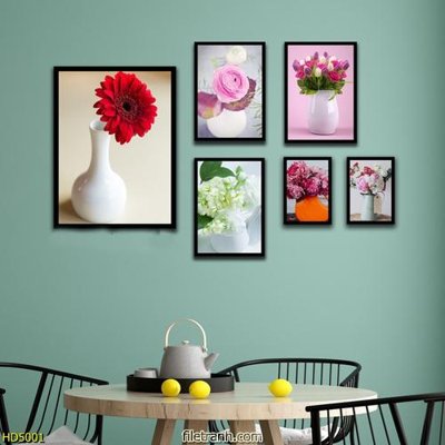 Download file gốc File tranh bộ hiện đại HD5001 (in lụa) hoa lá