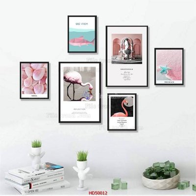 File tranh File tranh treo bộ 6 tấm bắc âu HD50012 (bản gốc) in lụa dán tường