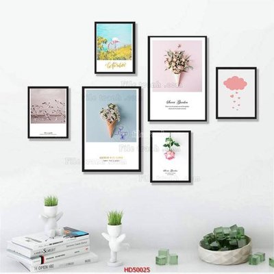 File tranh PSD File tranh treo bộ 6 tấm bắc âu HD50025 chất lượng cao