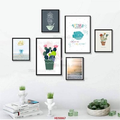File tranh in mica File tranh treo bộ 6 tấm bắc âu HD50067 (độ phân giải cao)