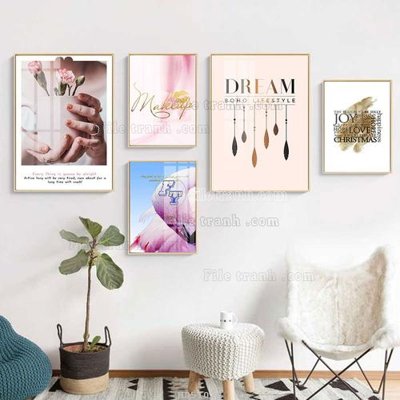 File in trần File tranh bộ 5 tấm hiện đại HD51022 (file gốc) phong thủy