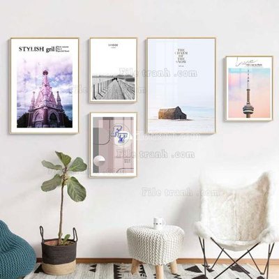 Tải file gốc File tranh bộ 5 tấm hiện đại HD51026 (bản PSD) gốc