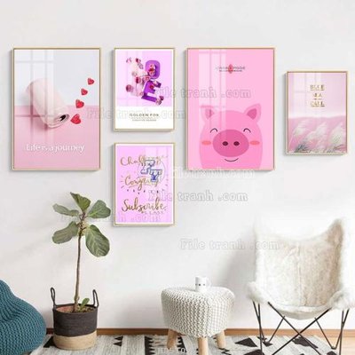 Chi tiết file gốc File tranh bộ 5 tấm hiện đại HD51062 (cho in tráng gương)