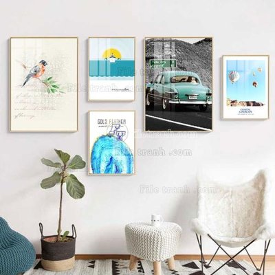 File tranh File tranh bộ 5 tấm hiện đại HD51121 (ảnh gốc) độ nét vượt trội