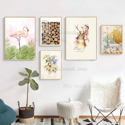 Mua file ảnh gốc File tranh bộ 5 tấm hiện đại HD51130 (chất lượng cao)