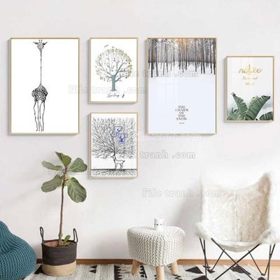 Tải file File tranh bộ 5 tấm hiện đại HD51135 (ảnh gốc) độ phân giải 300dpi