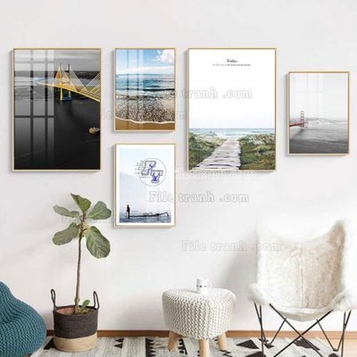 File tranh File tranh bộ 5 tấm hiện đại HD51139 (gốc) chủ đề thiên nhiên