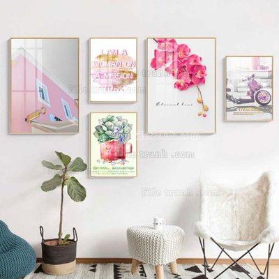 File gốc File tranh bộ 5 tấm hiện đại HD51158 (PSD/TIFF) độ phân giải cao