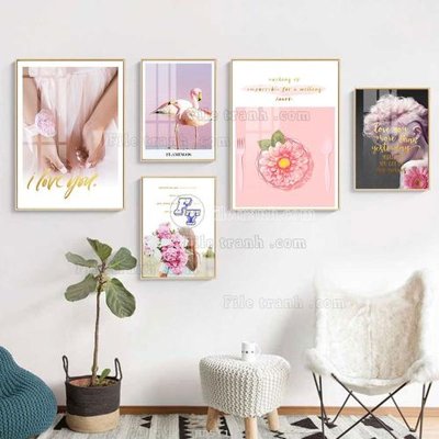 Download file gốc File tranh bộ 5 tấm hiện đại HD51178 (in mica) 3D