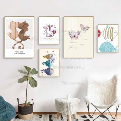 Tải file File tranh bộ 5 tấm hiện đại HD51179 (ảnh gốc) file TIFF