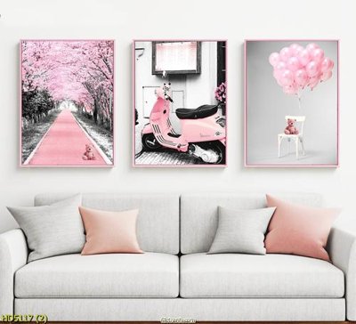 Tải file File tranh bộ hiện đại HD5117 (gốc) chủ đề hoa sen