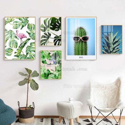 Tải file File tranh bộ 5 tấm hiện đại HD51183 (gốc) làm file thiết kế