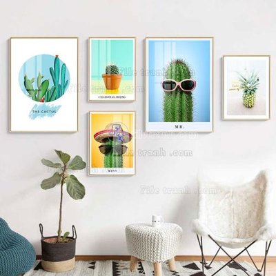 File tranh quảng cáo File tranh bộ 5 tấm hiện đại HD51210 (file gốc) chuyên nghiệp