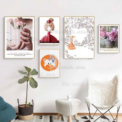 File PSD File tranh bộ 5 tấm hiện đại HD51215 (nguyên bản) cho thiết kế