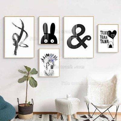 File gốc File tranh bộ 5 tấm hiện đại HD51231 (ảnh chi tiết) để in ấn