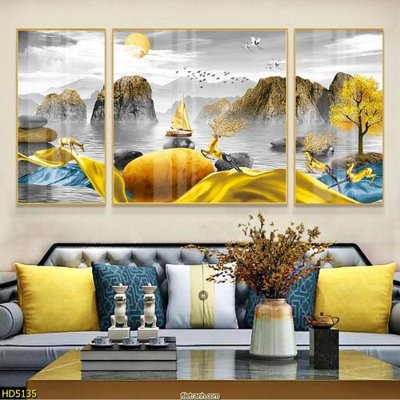 File ảnh File tranh bộ hiện đại HD5135 (gốc) cho trang trí nhà hàng