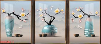 Tải file File tranh bộ hiện đại HD5281 (ảnh gốc) in tráng gương