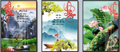 File gốc File tranh bộ hiện đại HD5343 (in mica) trang trí