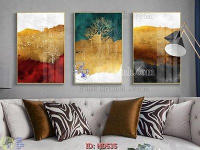 File in trần File tranh hiện đại HD535 (bản gốc 3D) sống động