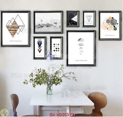 File gốc File tranh hiện đại HD563 (in tráng gương) ốp tường