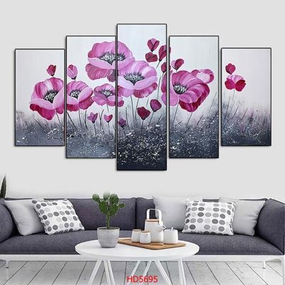 File gốc File tranh bộ hiện đại HD5695 (in lụa) hoa văn cổ điển