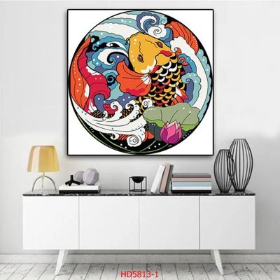 File ảnh File tranh bộ hiện đại HD5813 (gốc) in decal dán tường