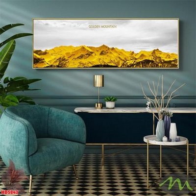 File in trần Tranh núi vàng trừu tượng HD5843 (file gốc) xuyên sáng