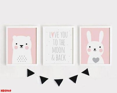 File tranh File tranh bộ hiện đại HD5949 (gốc) in trên kính