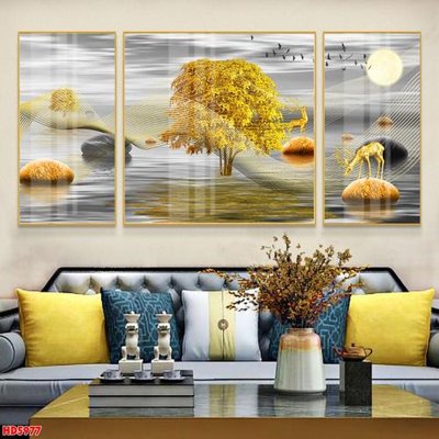 File in trần File tranh bộ hiện đại HD5977 (bản gốc 3D) sống động