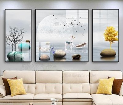 File ảnh File bộ tranh treo hiện đại HD60046 (gốc) in poster