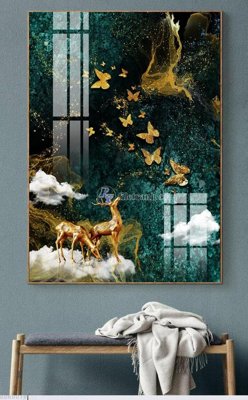 File gốc File bộ tranh treo hiện đại HD60078 (in tráng gương) nghệ thuật