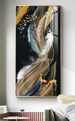 File tranh File bộ tranh treo hiện đại HD60155 (gốc) in trên kính